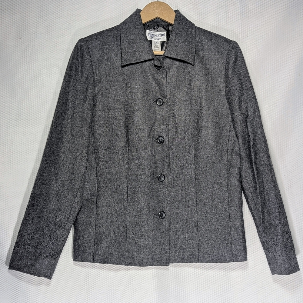 90s Pendleton Gray Wool Blazer - 8 - image 2